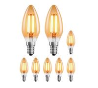 ledscom.de 8x E14 ampoules LED, bougie, extra blanc chaud (2500 K), 4,1 W, 458lm, doré