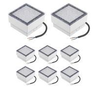 ledscom.de 8x LED pavé encastré de sol CUS pour l'extérieur, IP67, carré, 10 x 10cm, blanc froid