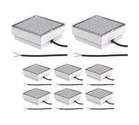 ledscom.de 8x LED pavé encastré de sol CUS pour l'extérieur, IP67, carré, 15 x 15cm, blanc froid