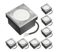 ledscom.de 8x LED pavé NEOLUM pour l'extérieur, IP67, carré, 10 x10cm, ampoule GX53 incluse, 56lm, blanc