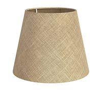 ledscom.de Abat-jour, lin, jute, chanvre, textile, tissu, beige naturel, 200mm Ø