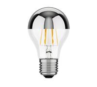 ledscom.de Ampoule LED E27, A60, blanc chaud (2700 K), 6 W, 667lm, miroir de tête (argent)