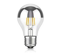 ledscom.de Ampoule LED E27 pour miroir de cour, A60, 2600 K (blanc chaud), 399 lm, 4,3 W, 230 V - Ampoule à tête argentée - non dimmable