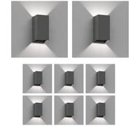 ledscom.de Applique murale CUBEL 8x pour l'extérieur, anthracite, IP65, éclairage vers le haut et vers le bas, rectangulaire, avec ampoule LED incluse, 4,4 W, 596 lm, blanc