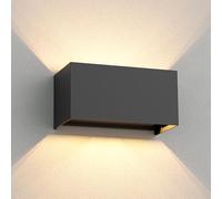ledscom.de Applique murale CUBEL pour l'extérieur, IP65, up/downlight, anthracite mat, rectangulaire, 2x G9 max. 10W