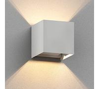 ledscom.de Applique murale CUBEL pour l'extérieur, IP65, up/downlight, blanc mat, carré, 1x G9 max. 10W