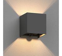 ledscom.de Applique murale CUBEL pour l'extérieur, IP65, up/downlight, détecteur de mouvement, anthracite mat, carrée, 1x G9 max. 10W