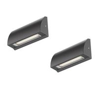 ledscom.de Applique murale/éclairage d'escalier SEGIN à 2 LED pour l'extérieur, IP54, plate, downlight, anthracite mat, carrée, 3,8 W, 265 lm, blanc chaud