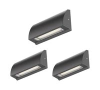 ledscom.de Applique murale/éclairage d'escalier SEGIN à 3 LED pour l'extérieur, IP54, plate, downlight, anthracite mat, carrée, 3,8 W, 265 lm, blanc chaud