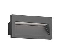 ledscom.de Applique murale encastrée LED NOLA, downlight pour l'extérieur, IP54, anthracite mat, 140 x 70mm, blanc chaud