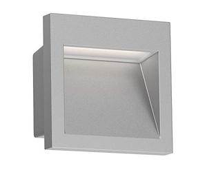 ledscom.de Applique murale encastrée LED NOLA, downlight pour l'extérieur, IP54, gris mat, 90 x 90mm, blanc chaud