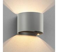 ledscom.de Applique murale RUNEL pour l'extérieur, grise, IP65, Up