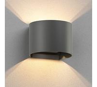 ledscom.de Applique murale RUNEL pour l'extérieur, IP65, up/downlight, anthracite mat, ronde, 1x G9 max. 10W