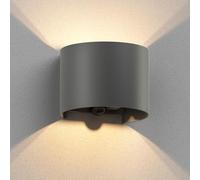 ledscom.de Applique murale RUNEL pour l'extérieur, IP65, up/downlight, détecteur de mouvement, anthracite mat, ronde, 1x G9 max. 10W