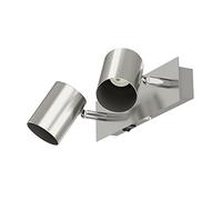 ledscom.de Applique murale WAIKA, 2 flammes, interrupteur, inox mat, carrée, 2x GU10 max. 60W