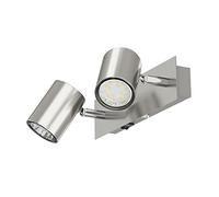 ledscom.de Applique murale WAIKA, à deux flammes, avec interrupteur, chrome mat, incl. ampoules LED GU10 227lm blanc chaud chacune