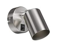 ledscom.de Applique murale WAIKA, interrupteur, inox mat, ronde, 1x GU10 max. 60W