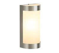 ledscom.de Applique murale WARU pour l'extérieur, IP44, acier inoxydable, inox mat, carrée, 1x E27 max. 40W