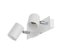 ledscom.de Applique WAIKA, 2 flammes, interrupteur, blanc mat, carré, 2x GU10 max. 60W