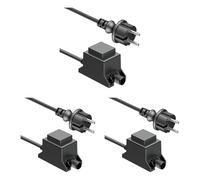 ledscom.de Bloc d'alimentation à transformateur LED 3 x 10 W pour système enfichable NEMO, 12 V CA, noir, IP65