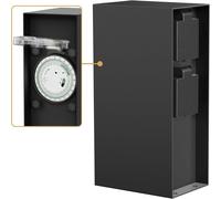 Ledscom.de Boîtier de connexion extérieur Pomi - IP44 - Minuterie - Double sortie - Acier inoxydable - Noir - Carré - 23 cm