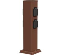 Ledscom.de Boîtier de connexion pour l'extérieur "Polly" - Indice de protection IP44 - 4 prises - Acier inoxydable - Marron - Carré - 40 cm