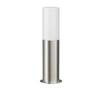 ledscom.de Borne d'éclairage GROPO pour l'extérieur avec capot en verre véritable Premium - résistant aux UV, pas de jaunissement, IP44, 41 cm, inox, 1x E27 471lm, blanc extra-chaud