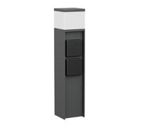 ledscom.de Borne d'éclairage PODEL pour l'extérieur, 39cm, anthracite, 2 prises de courant, ampoule G9 incluse, 501lm, blanc chaud
