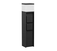 ledscom.de Borne d'éclairage PODEL pour l'extérieur, IP44, 39 cm, noir, 1x G9 max. 10W, 2 prises de courant