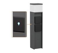 ledscom.de Borne d'éclairage PODEL pour l'extérieur, Smart Home, 39cm, anthracite, 2 prises de courant, ampoule G9 incluse, 501lm, blanc chaud