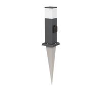 ledscom.de Borne d'éclairage POLLY avec piquet de terre pour l'extérieur, 35cm, anthracite, prise de courant, ampoule G9 incluse, 596lm, blanc