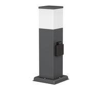 ledscom.de Borne d'éclairage POLLY pour l'extérieur, IP44, 35 cm, anthracite, 1x G9 max. 10W, prise de courant