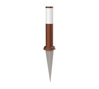 ledscom.de Borne d'éclairage PORU avec piquet de terre pour l'extérieur, IP44, 39cm, marron, ampoule E27 max. 963lm, blanc chaud incluse
