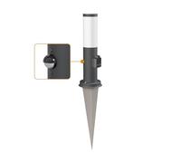 ledscom.de Borne d'éclairage PORU Capteur avec piquet de terre pour l'extérieur, 38cm, anthracite, prise de courant, ampoule E27 471lm incluse, blanc extra-chaud