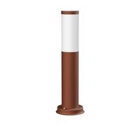 ledscom.de Borne d'éclairage PORU marron pour l'extérieur, ronde, 39 cm, ampoule E27 incluse, classe d'efficacité énergétique A, givrée (blanc chaud, 4W, 935lm)