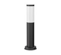 ledscom.de Borne d'éclairage PORU noir pour l'extérieur, acier inoxydable, rond, 38,5cm, ampoule E27 3,99W extra-chaud-blanc 471lm incluse
