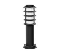ledscom.de Borne d'éclairage PORU pour l'extérieur, IP44, grille, 39cm, noir, ampoule E27 471lm, blanc extra-chaud incluse