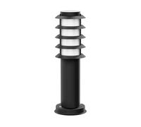 ledscom.de Borne d'éclairage PORU pour l'extérieur, IP44, grille, 39cm, noir, ampoule E27 incluse, classe d'efficacité énergétique A, givré (blanc chaud, 4W, 935lm)