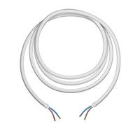 ledscom.de Câble textile, 3 m, blanc, 2 x 0,75 mm², H03VV-F gaine textile