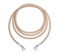 ledscom.de Câble textile, 3 m, or rose, 2 x 0,75 mm², H03VV-F gaine textile