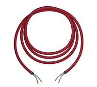 ledscom.de Câble textile, 3 m, rouge vin, 2 x 0,75 mm², H03VV-F gaine textile