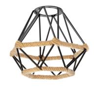 ledscom.de Cage Abat-jour avec corde de chanvre, diamant, noir, 155mm Ø