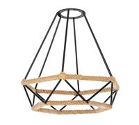 ledscom.de Cage Abat-jour avec corde de chanvre, diamant, noir, 200mm Ø