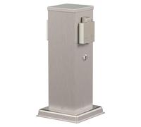 ledscom.de : Colonne d'alimentation pour jardin, modèle Polly, IP44, double prise Schuko, avec détecteur de luminosité pour l'éclairage de jardin, en acier inoxydable, de forme rectangulaire, 27 cm