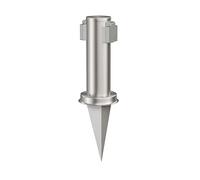 ledscom.de Colonne de Prise de Courant de Jardin PORU avec Piquet de Terre pour l'extérieur, 2 Fois, Acier Inoxydable, Rond, 27cm