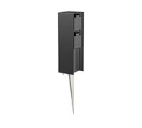 ledscom.de Colonne de Prise de Jardin POMI avec Piquet de Terre pour l'extérieur, IP44, 2-Fois, Noir, Angulaire, 23cm