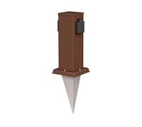 ledscom.de Colonne de Prises de Jardin Polly avec Pique pour l'extérieur, IP44, 2-Fois, Brun, carré, 27cm