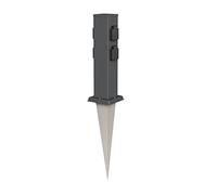 ledscom.de Colonne de Prises de Jardin Polly avec Piquet de Terre pour l'extérieur, IP44, 4-Fois, Acier Inoxydable, carré, Anthracite, 40cm