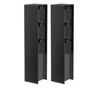ledscom.de Colonne de Prises de Jardin POMI (2 pièces) pour l'extérieur, IP44, 3 Prises, Acier Inoxydable, Noir, carrée, 33 cm