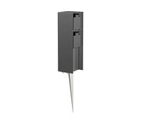 ledscom.de Colonne de Prises de Jardin POMI avec Piquet de Terre pour l'extérieur, IP44, 2X, Anthracite, carré, 23cm